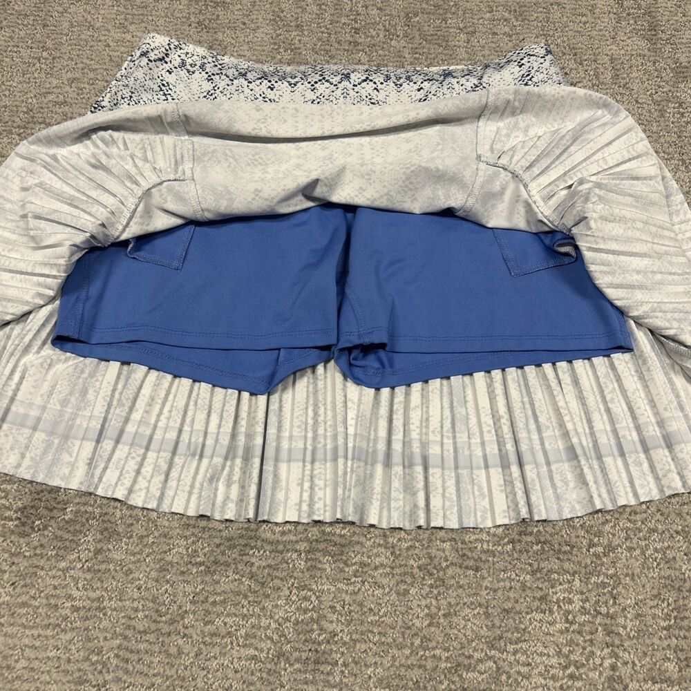 Lucky In Love Skirt Womens Large Blue White Pickleball Tennis Skort Golf Pockets - Picture 6 of 9